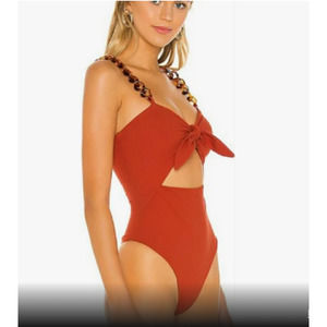 RUST & Ribbed Front Cut-out Bodysuit - Privacy Please - Medium